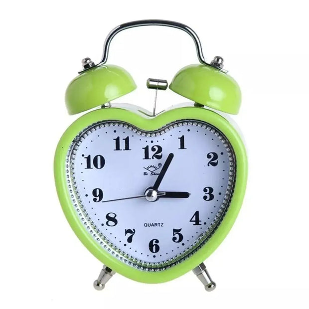 New Heart Shape Snooze Wake Up Clocks No Ticking Time Clocks Girls