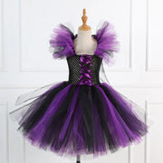 Halloween Girls Witch Cosplay Costume LED Light Carnival Tutu Party Dress