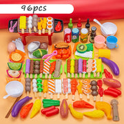 Children Pretend Play Kitchen Toy Simulation Food Vegetable Barbecue Cooking Sets Education Play House Interactive Toys For Girl