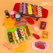 Children Pretend Play Kitchen Toy Simulation Food Vegetable Barbecue Cooking Sets Education Play House Interactive Toys For Girl