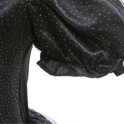 Maleficent Halloween Black Ghost Costume With Short Sleeve Fancy Lace Witch Dress For Kids