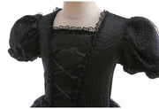Halloween Ghost Costume Black Fancy Lace Witch Dress For Kids