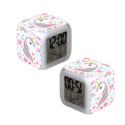 Kids Night Light Alarm Clocks Easy Setting Cube Wake Up Clocks for Girls Women Children Gifts