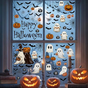 Halloween Window Stickers Pumpkin Living Room Glass Window Decoration Electrostatic Stickers Ghost Helloween Terror Stickers