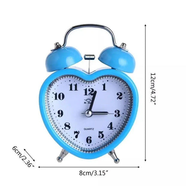 New Heart Shape Snooze Wake Up Clocks No Ticking Time Clocks Girls